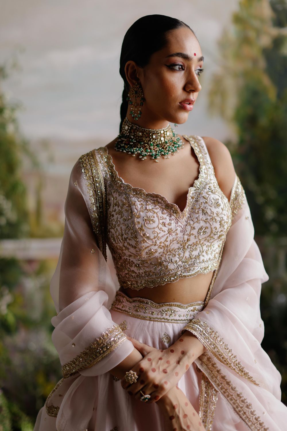 Baby Pink Lehenga Set - Auraya Fashion 