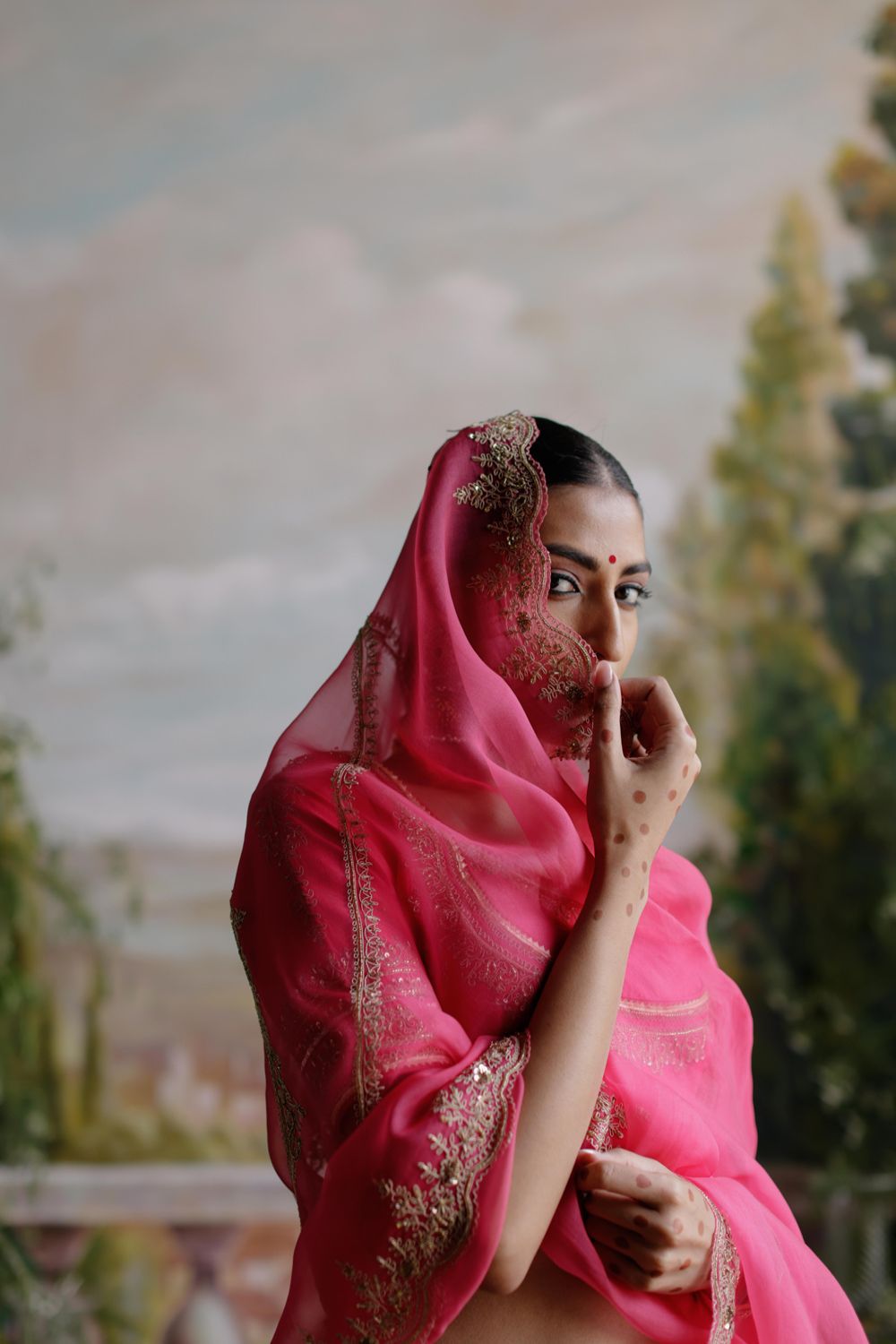 Pink Chanderi Lehenga Set - Auraya Fashion 