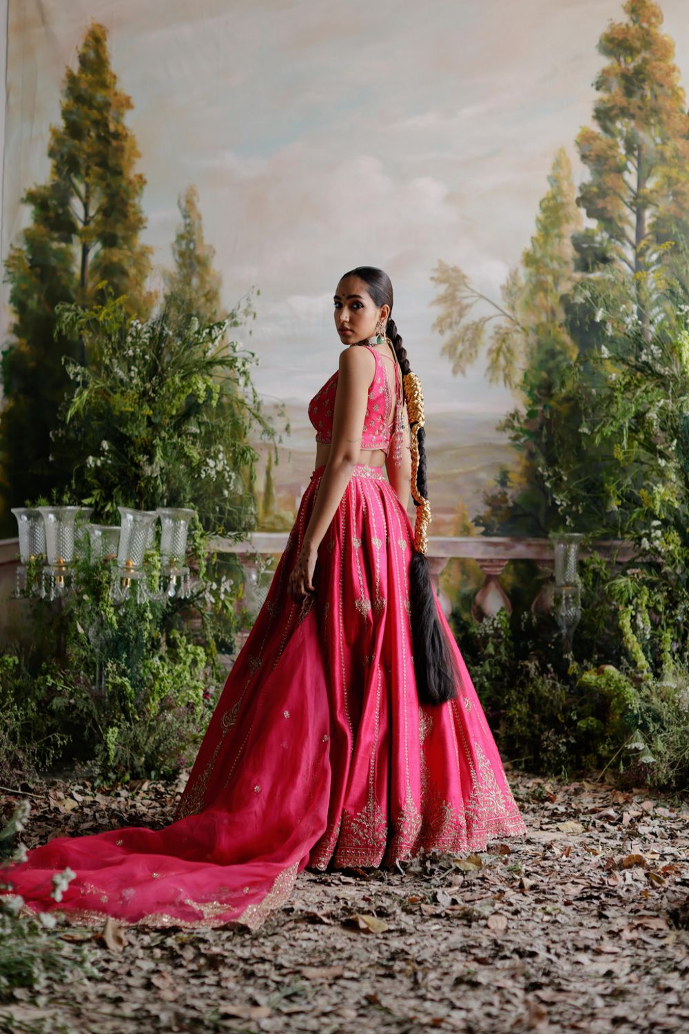 Hot Pink Lehenga Set - Auraya Fashion 