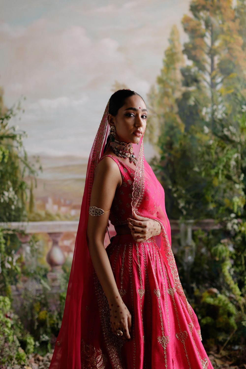 Hot Pink Lehenga Set - Auraya Fashion 
