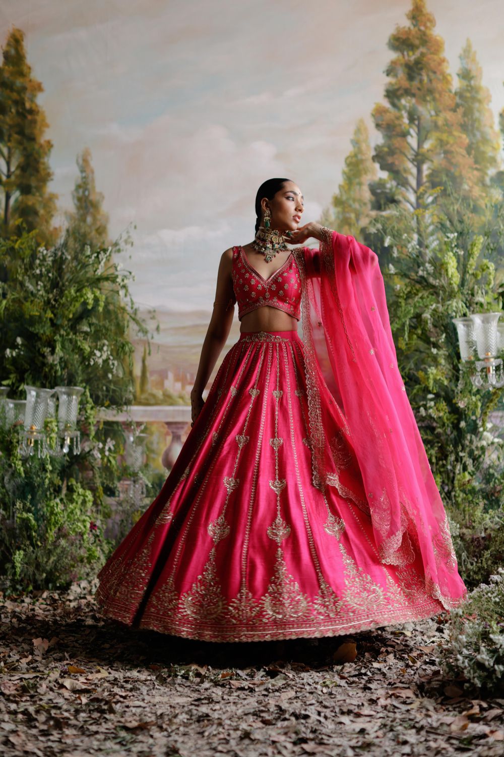 Hot Pink Lehenga Set - Auraya Fashion - Jigar Mali - 