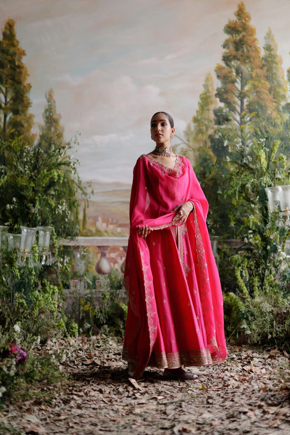 Hot Pink Jacket Set - Auraya Fashion 