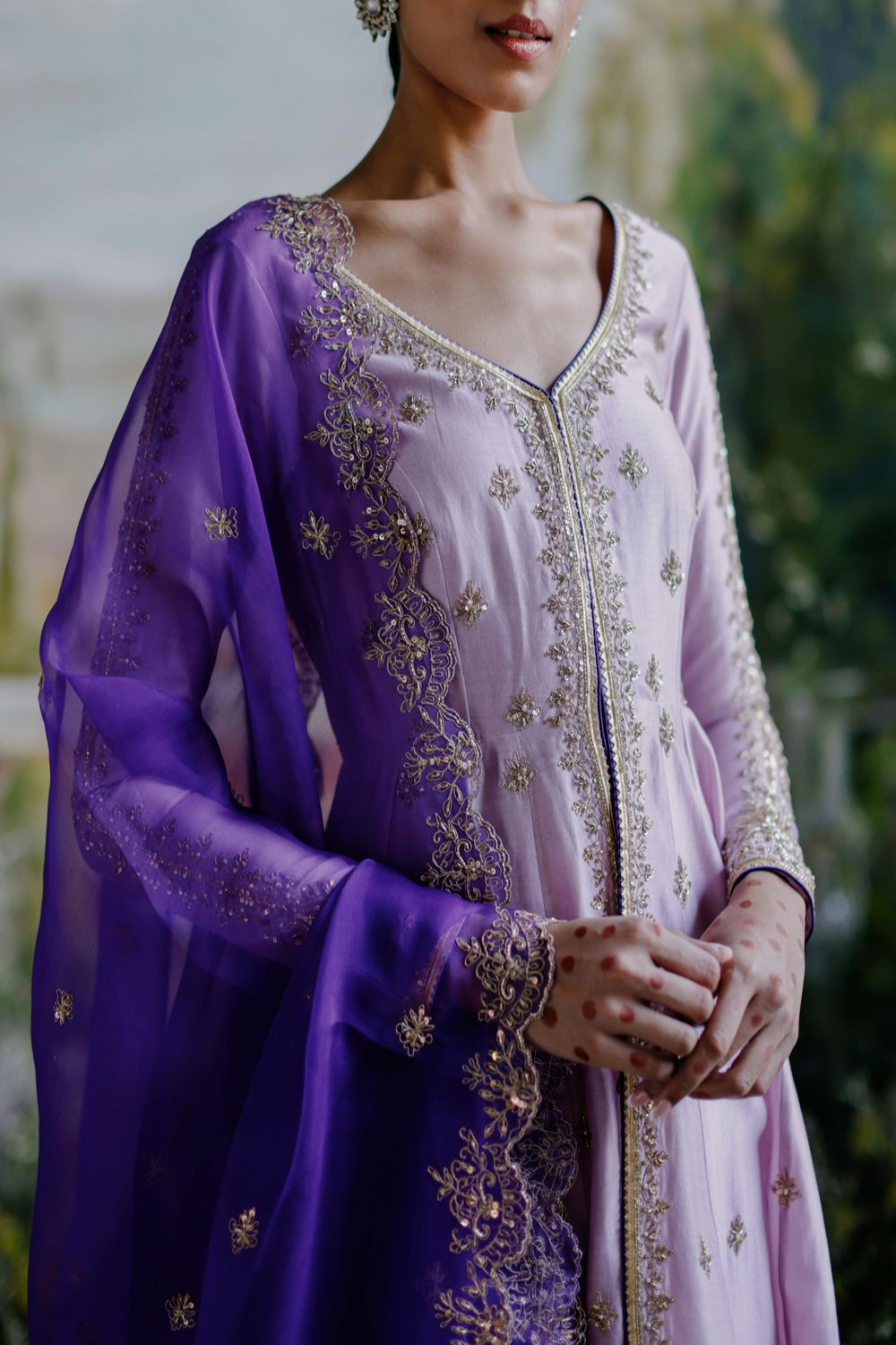 Lavender Jacket Set - Auraya Fashion 