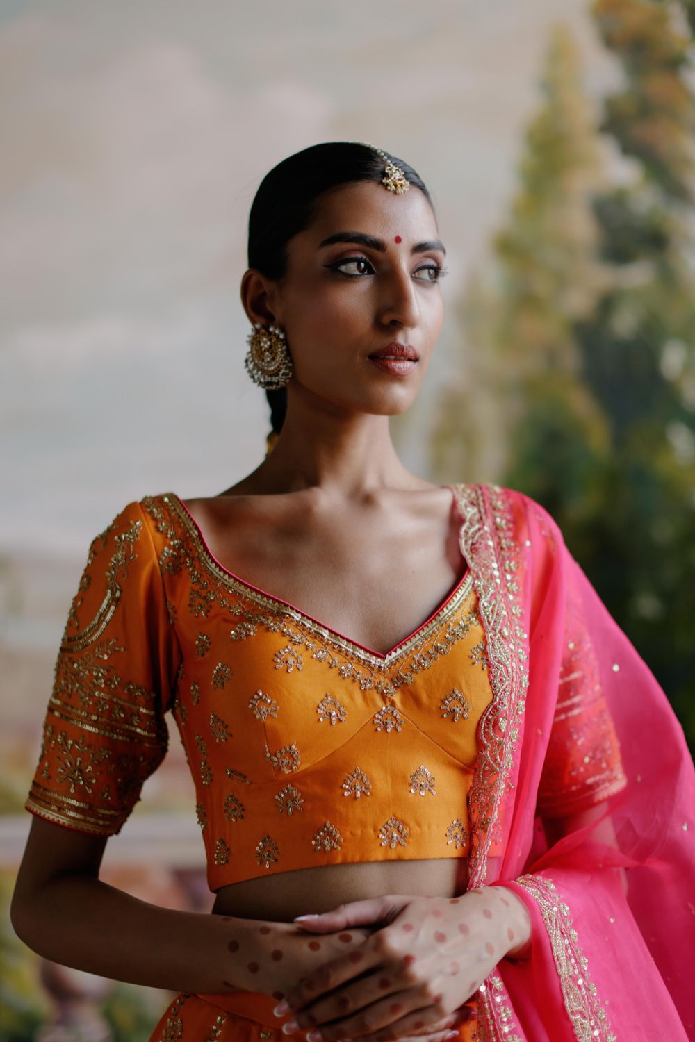 Orange Lehenga Set - Auraya Fashion 