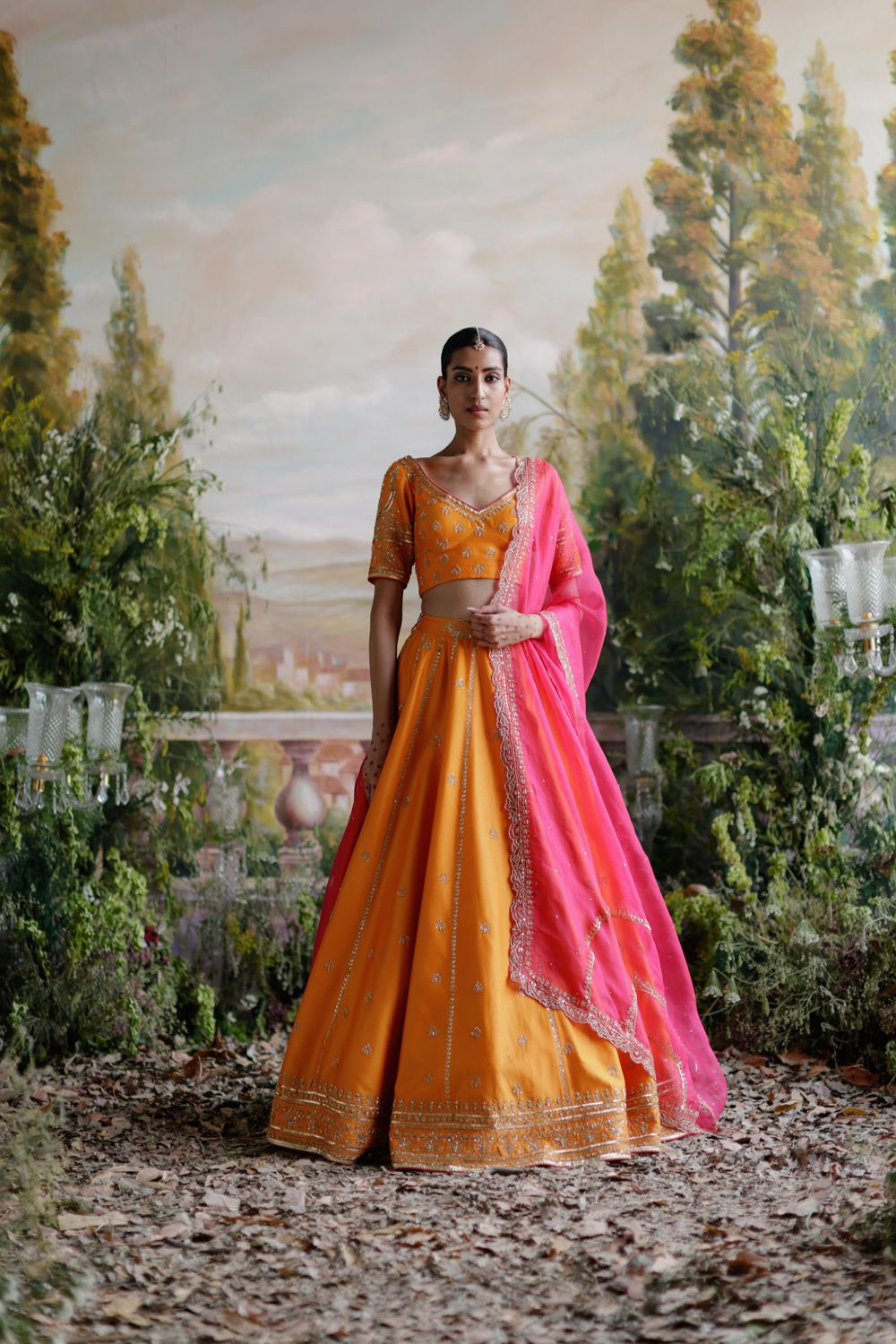 Orange Lehenga Set - Auraya Fashion - Jigar Mali - 