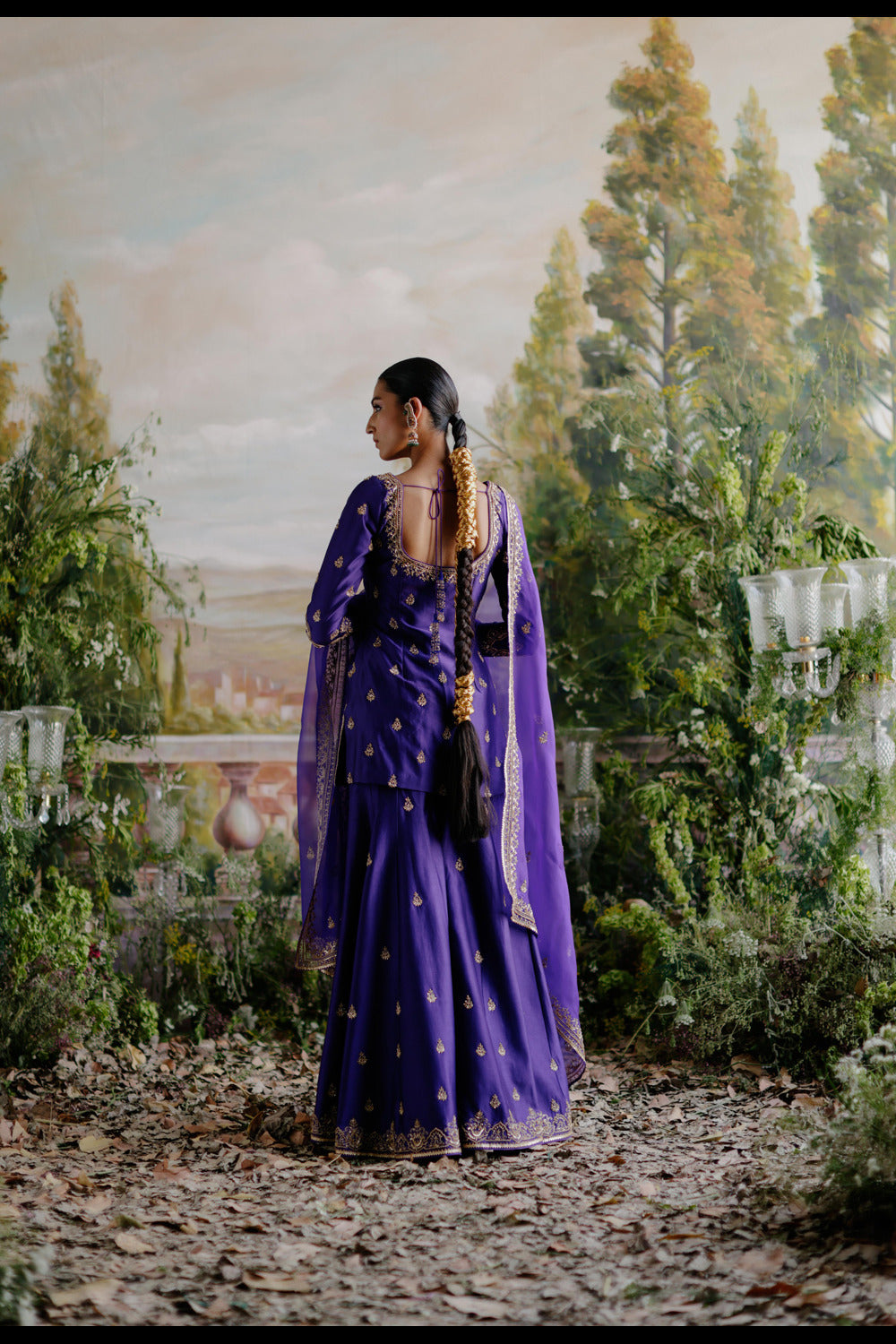 Purple Kurta Sharara Set - Auraya Fashion 