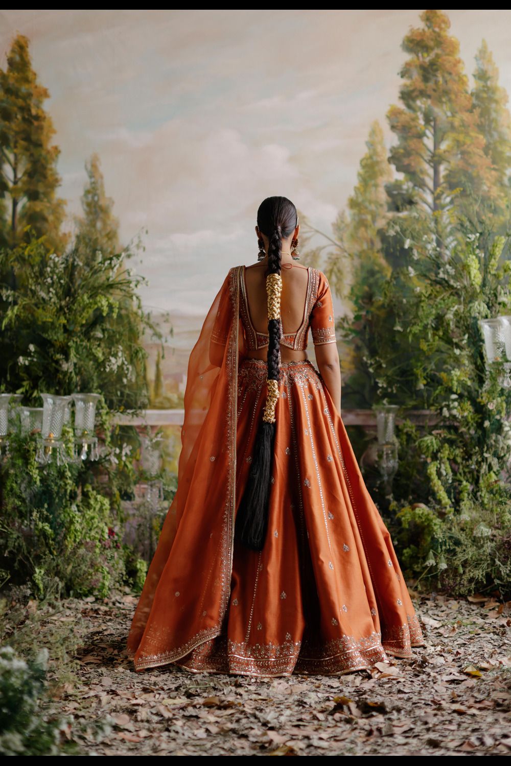 Rust Orange Lehenga Set - Auraya Fashion 