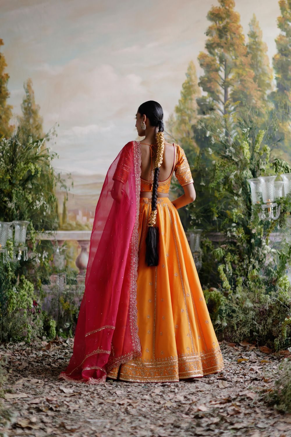 Rust Orange Lehenga Set - Auraya Fashion 