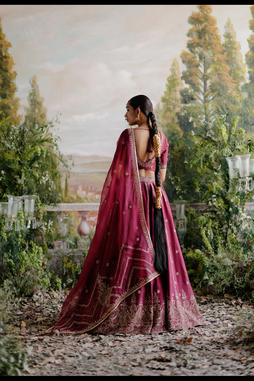 Burgundy Lehenga Set - Auraya Fashion 