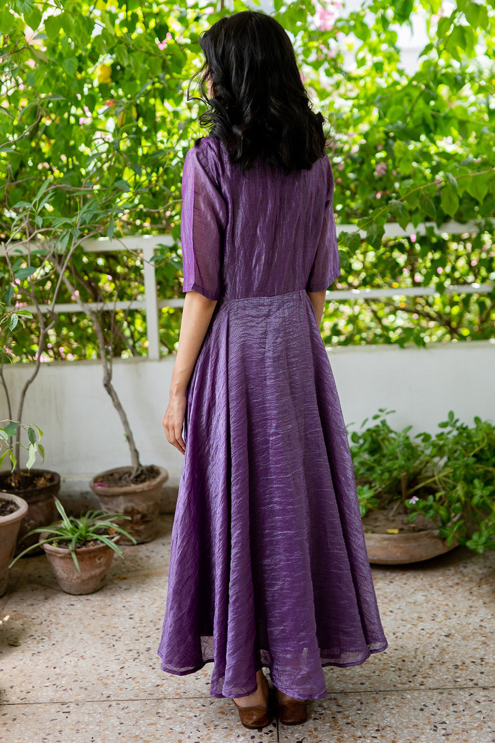 Banarasi Zari Dress In Purple