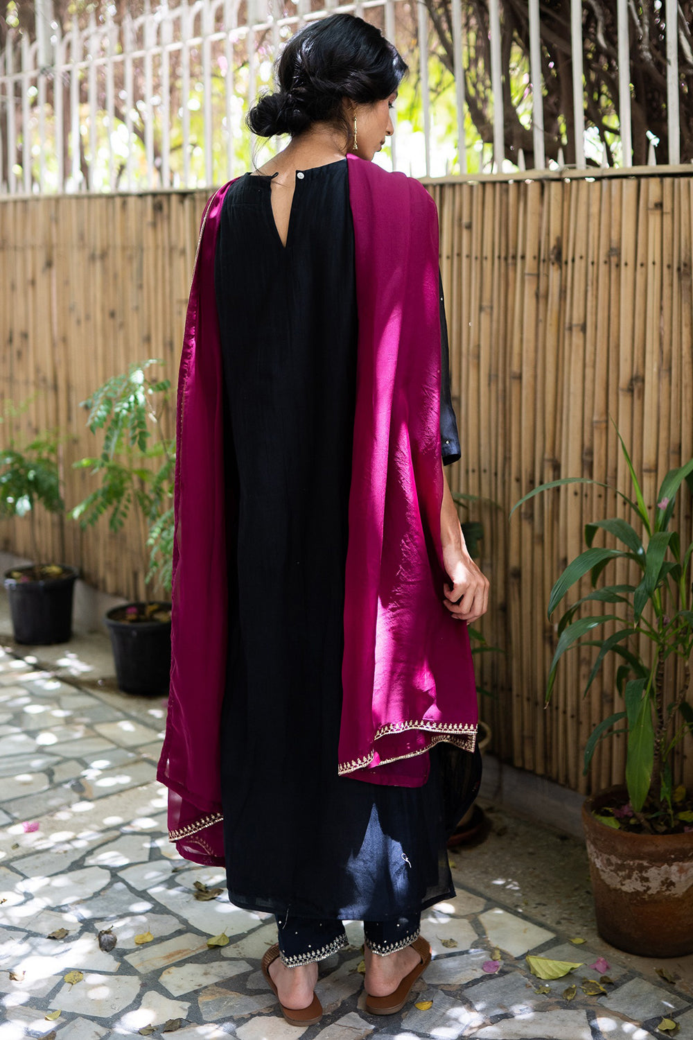 Embroidered Black Kurta Set