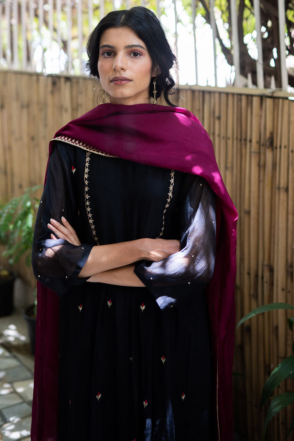 Embroidered Black Kurta Set