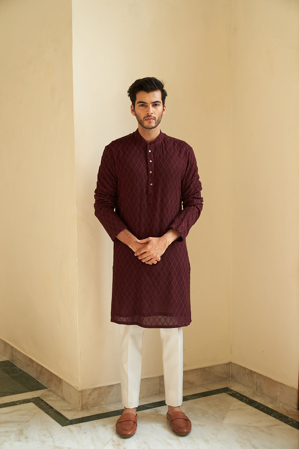 Ox Blood Kurta Set - Auraya Fashion -  - #tag1# - #tag2# - #tag3# - #tag3#