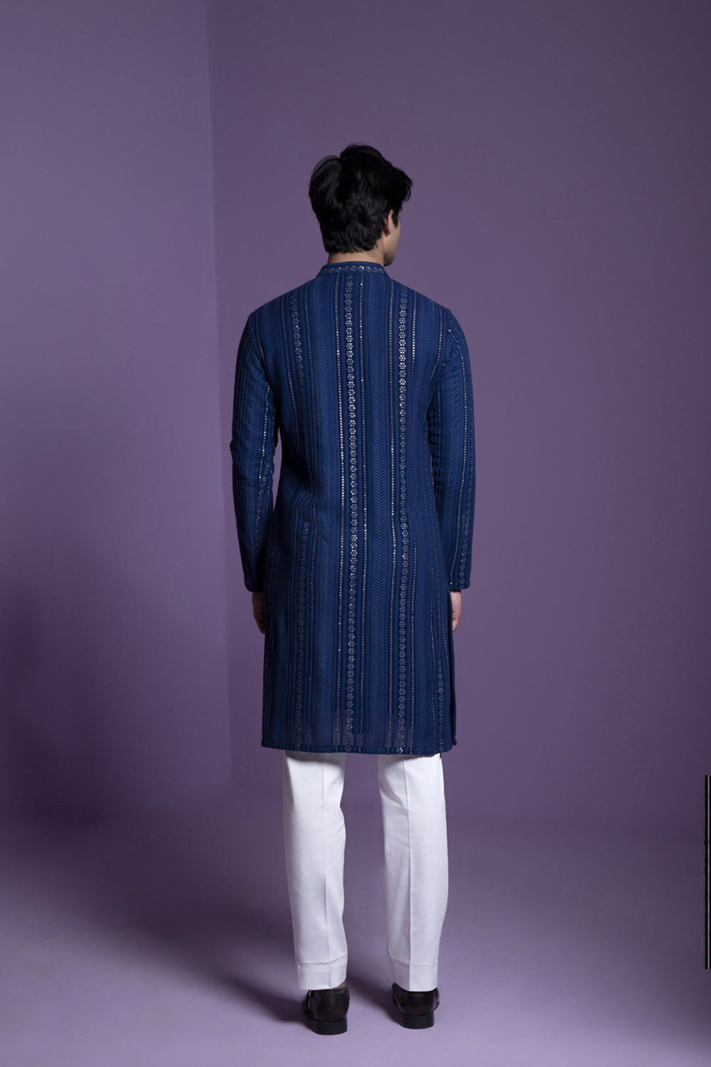 Midnight Blue Kurta Set - Auraya Fashion -  - #tag1# - #tag2# - #tag3# - #tag3#