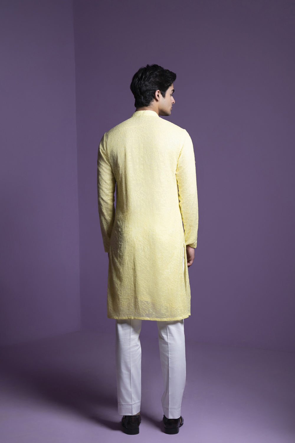 Lemon Yellow Kurta Set - Auraya Fashion -  - #tag1# - #tag2# - #tag3# - #tag3#