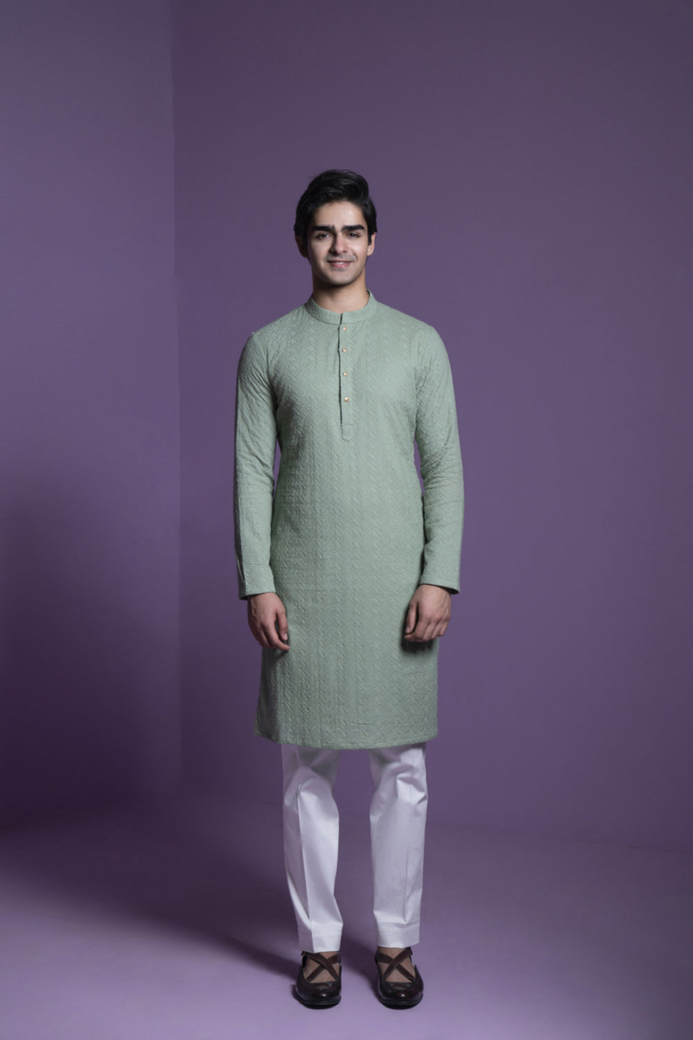 Sage Brush Kurta Set - Auraya Fashion - Contrast By Parth - #tag1# - #tag2# - #tag3# - #tag3#