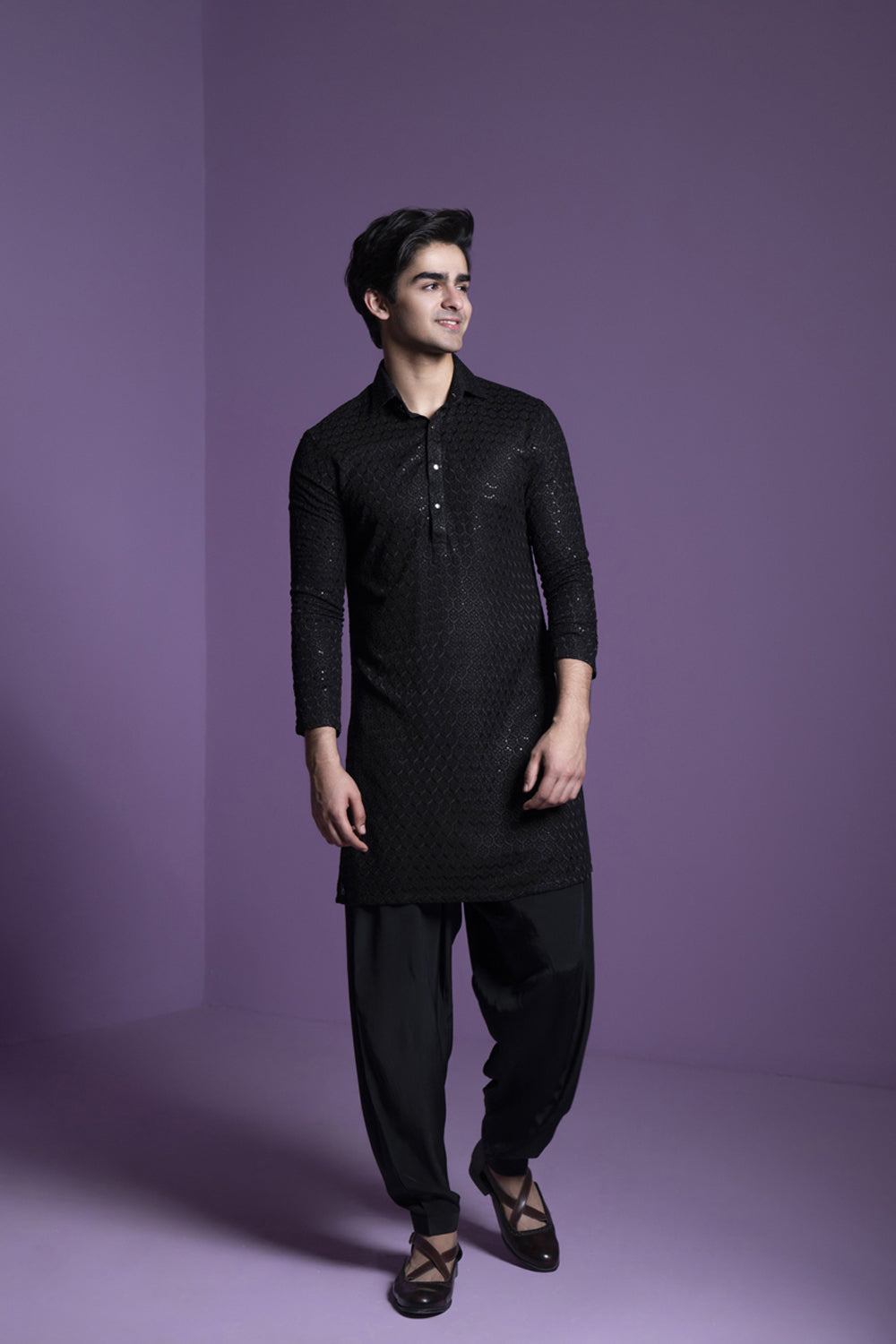 Black Kurta Set - Auraya Fashion - Contrast By Parth - #tag1# - #tag2# - #tag3# - #tag3#