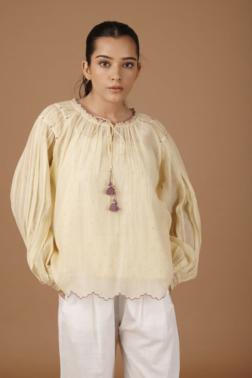 Canary Beaded Blouse