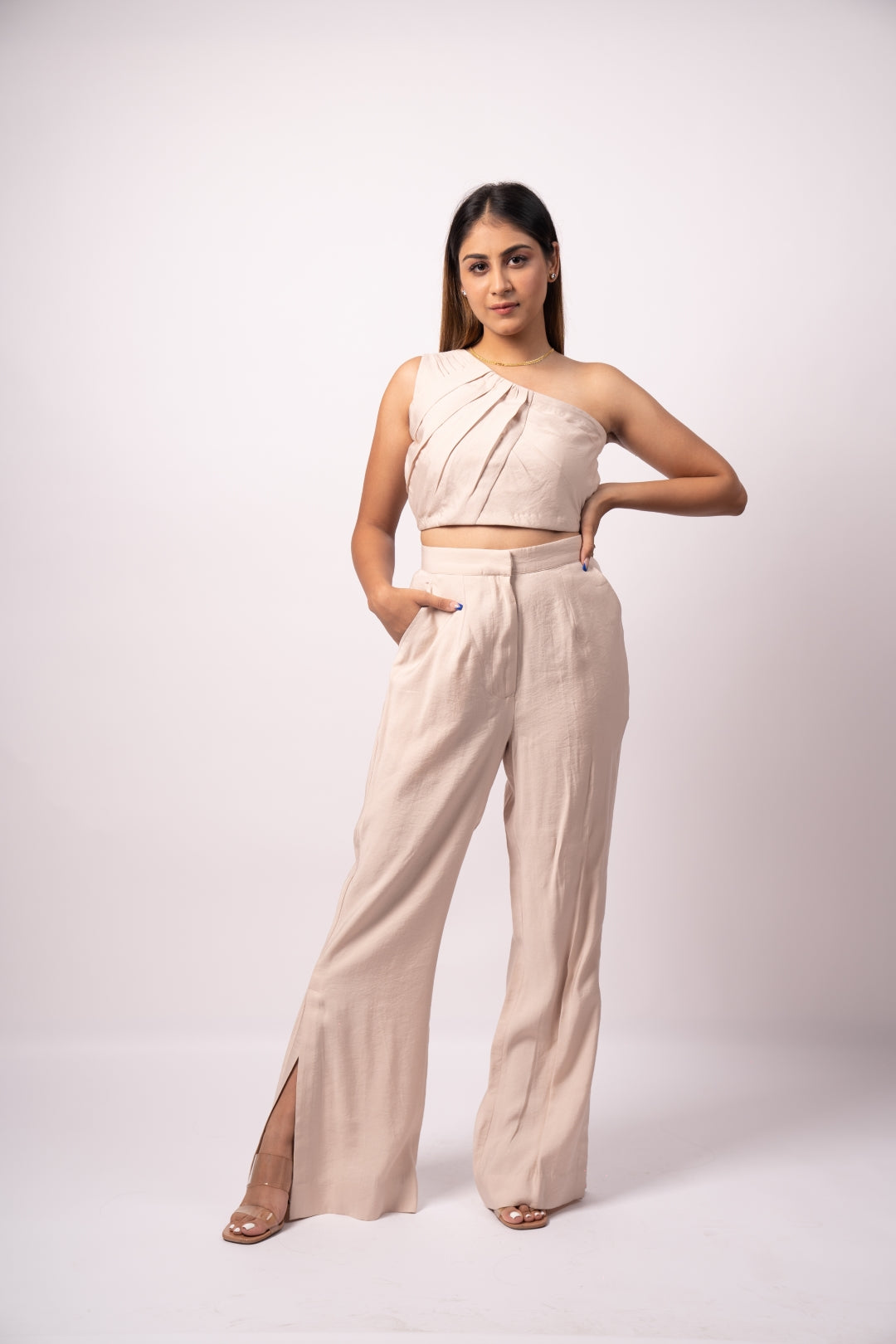 Structured Creme Pure Cotton Monochromatic Luxury Power Set