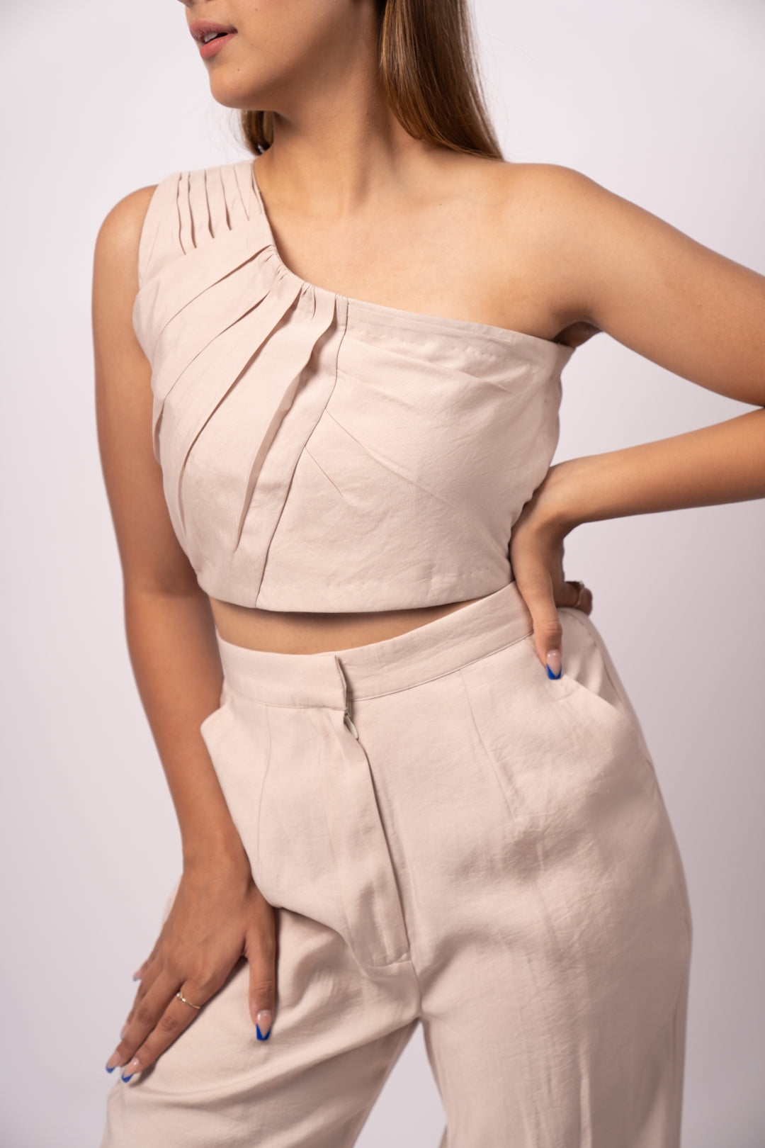 Structured Creme Pure Cotton Monochromatic Luxury Power Set