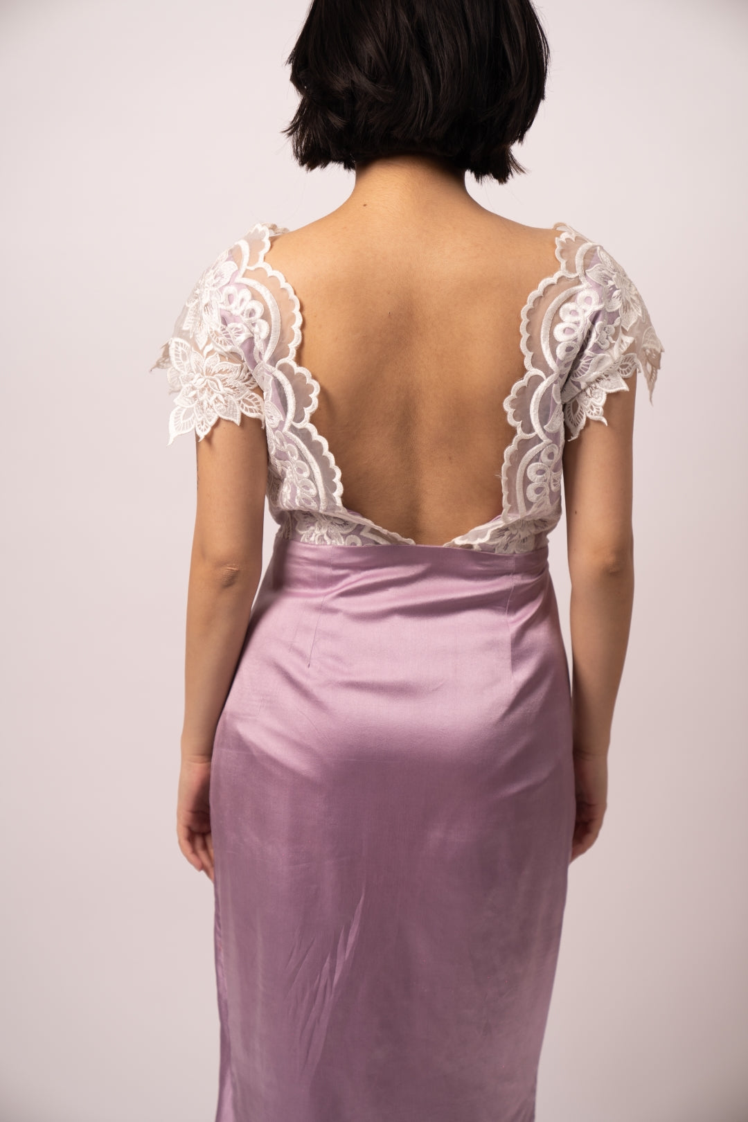 Regency Socialite Lace Net Top and Satin Skirt Set - Royal Occasion Wear