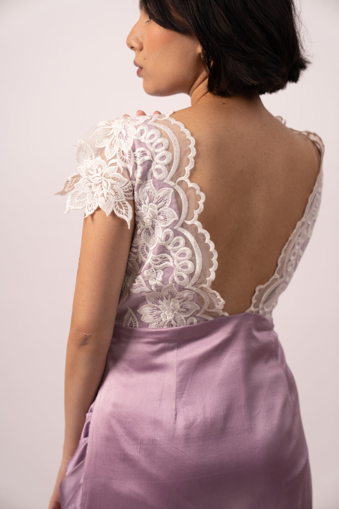 Regency Socialite Lace Net Top and Satin Skirt Set - Royal Occasion Wear