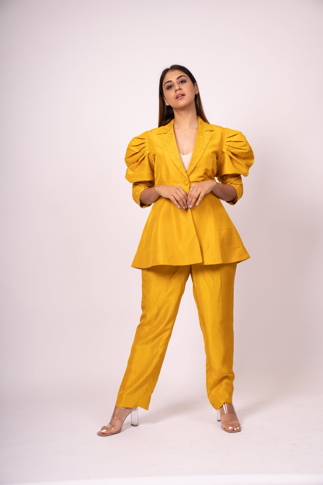 The Duchess 100% Silk Jacket and Relaxed Pants Evening Set