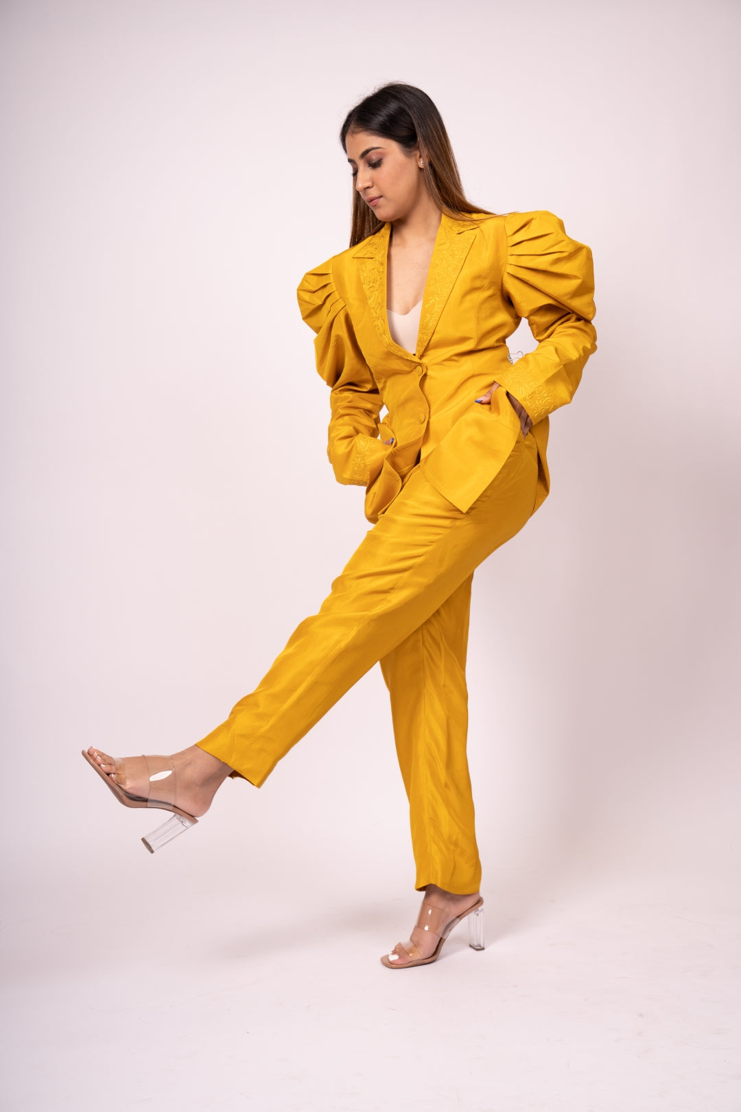 The Duchess 100% Silk Jacket and Relaxed Pants Evening Set