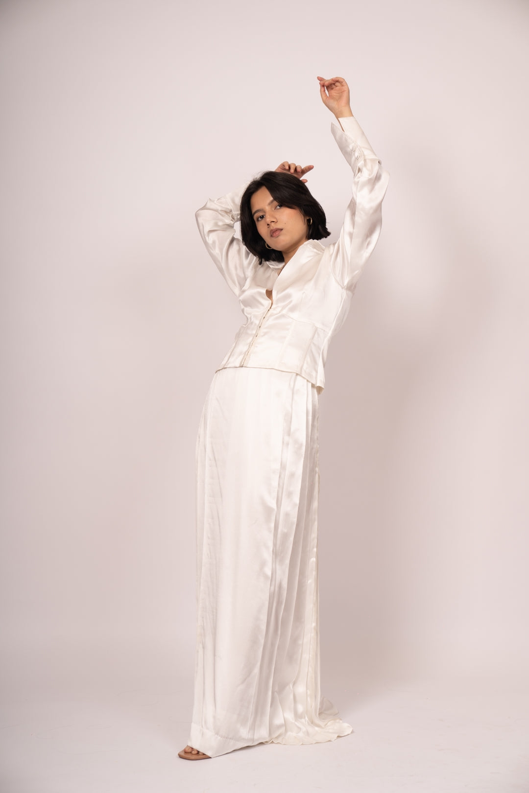 Royal Daffodil Romantic Flowy Skirt and Soft Shirt Luxury Set