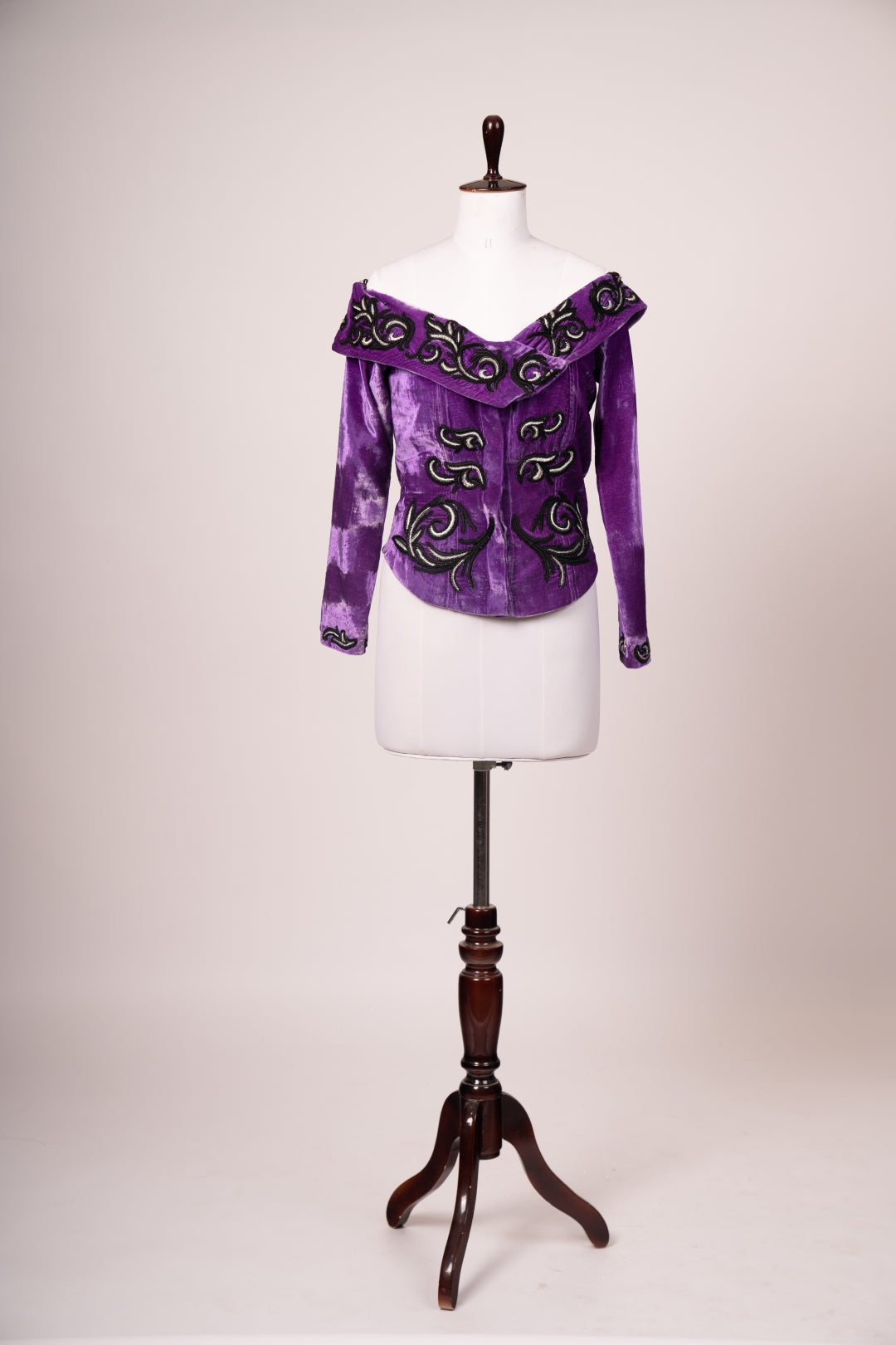 Princess Royale Structured Velvet Corset Jacket with Layered Skirt