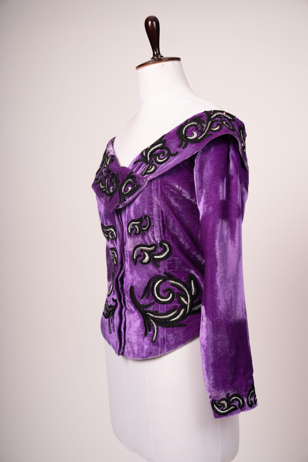 Princess Royale Structured Velvet Corset Jacket with Layered Skirt