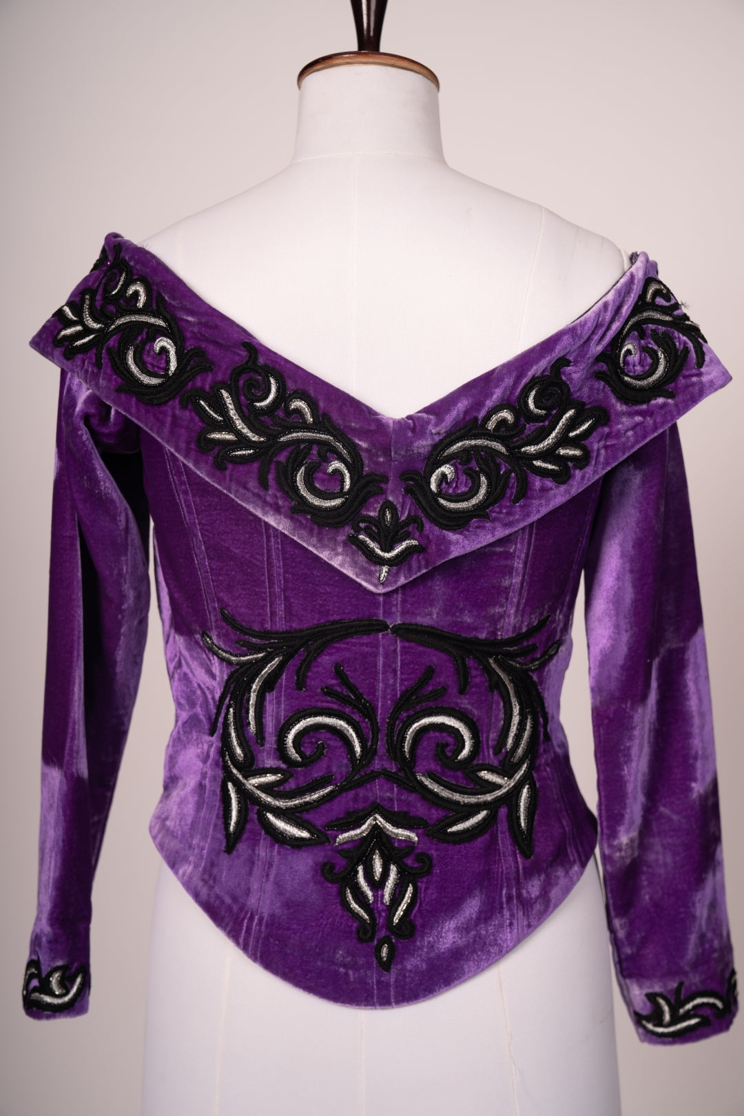 Princess Royale Structured Velvet Corset Jacket with Layered Skirt