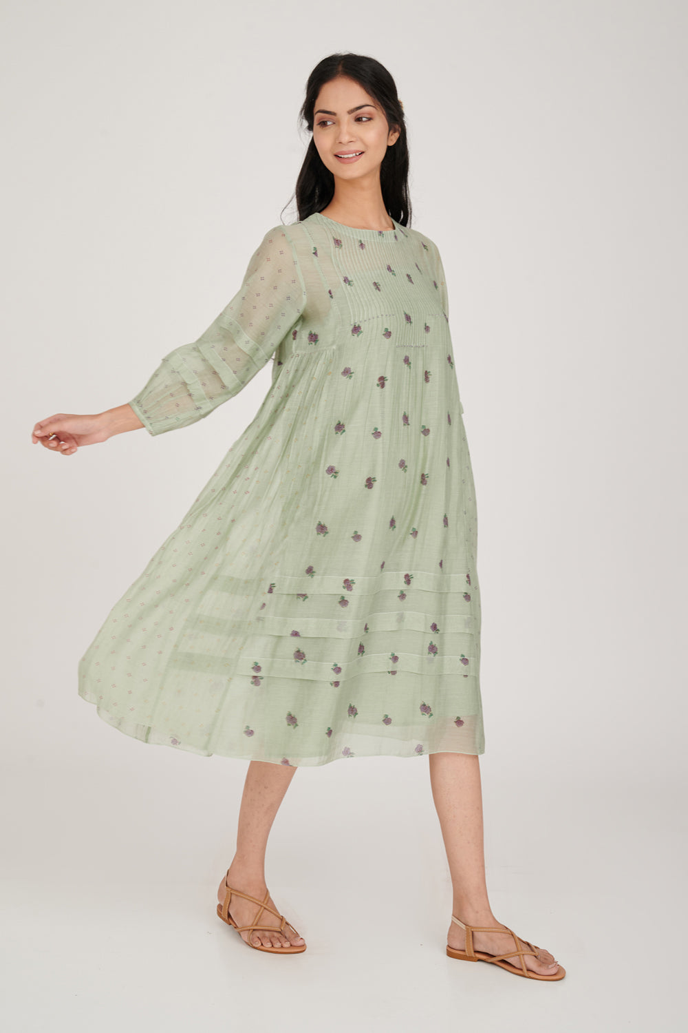 Crimp Flora Midi Dress