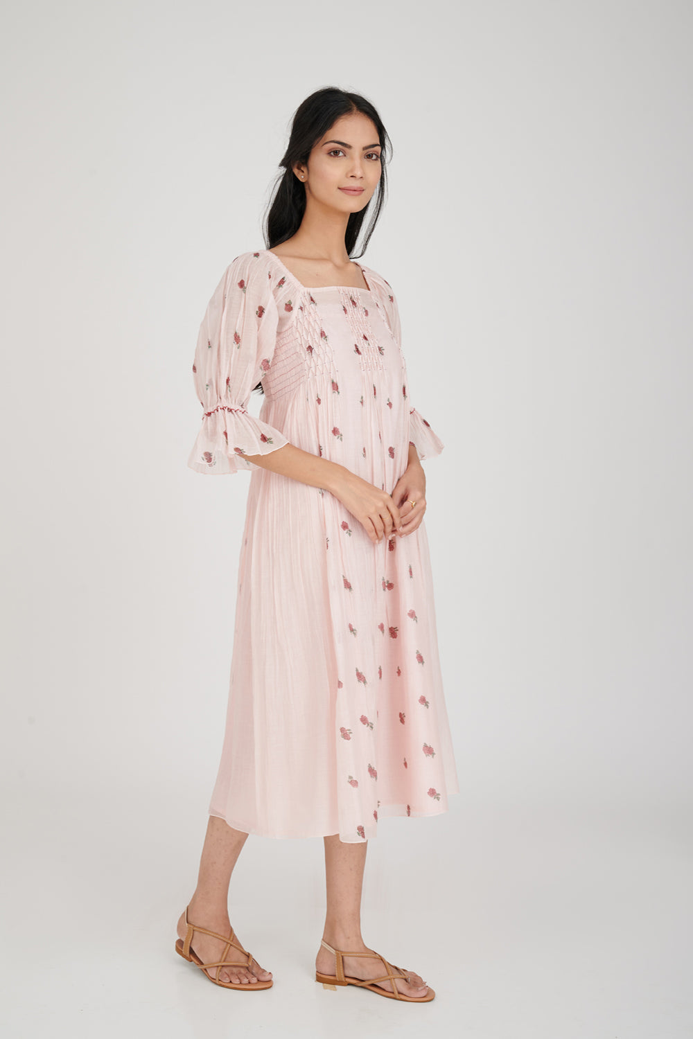 Anemone Pleated Midi Dress