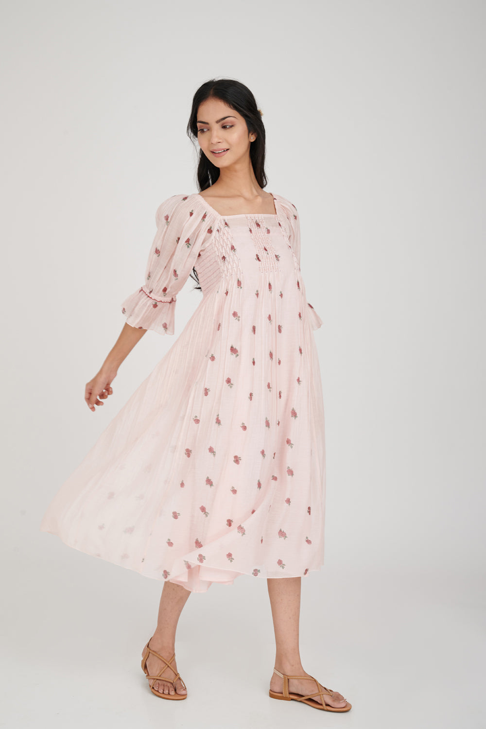 Anemone Pleated Midi Dress