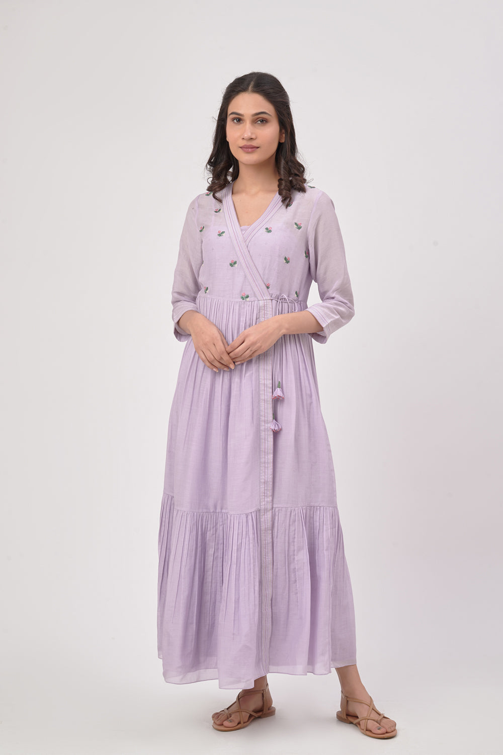 Lilac Angrakha Maxi Dress