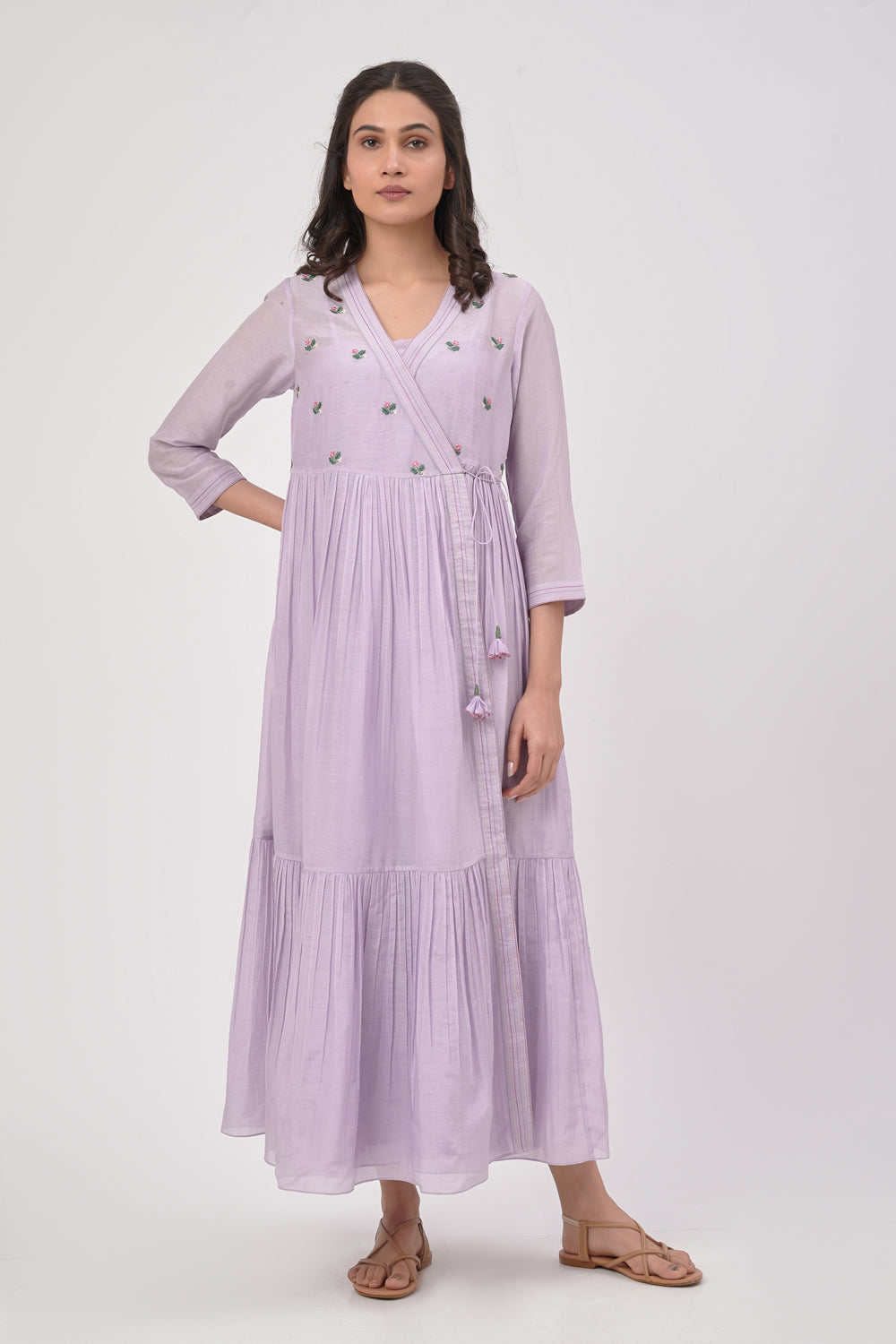 Lilac Angrakha Maxi Dress