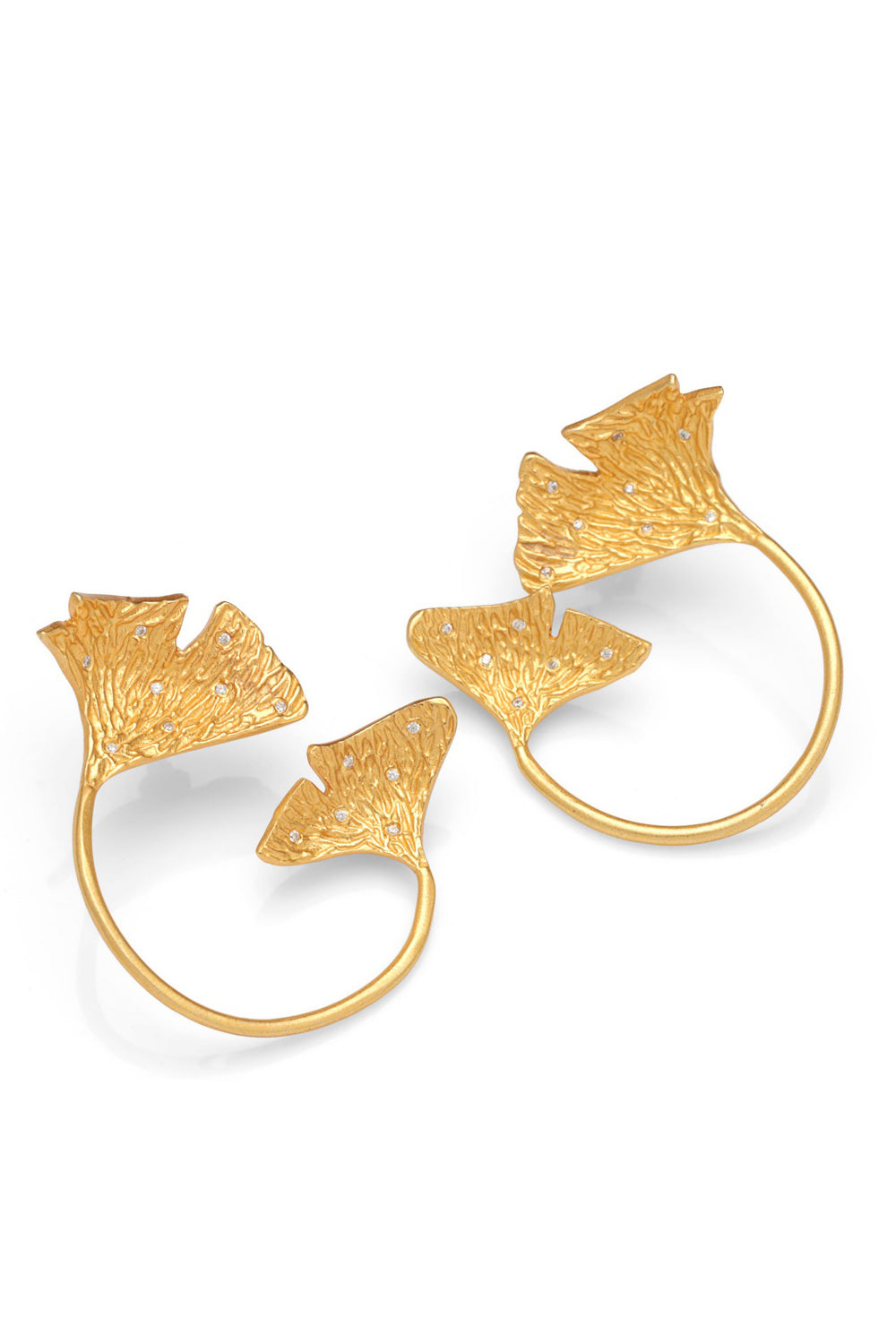 Gingko Double Leaf Earring - Auraya Fashion - Putstyle - #tag1# - #tag2# - #tag3# - #tag3#