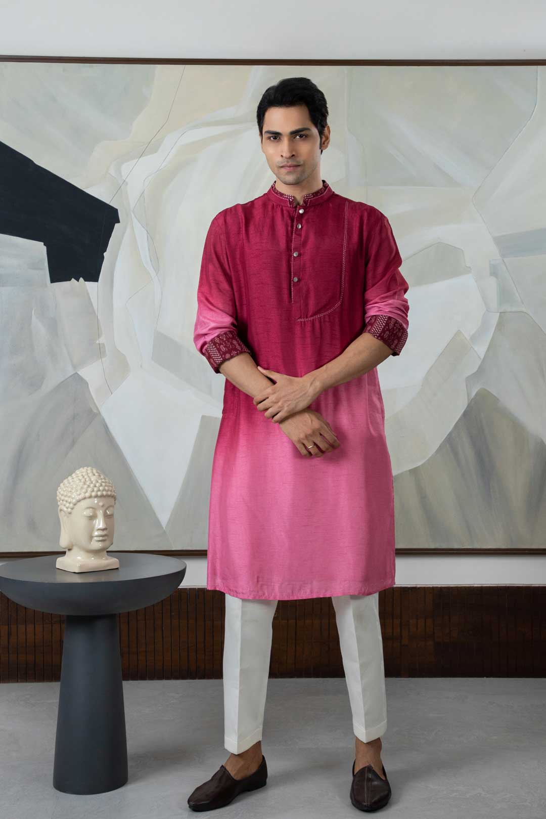 Dark red kurta set