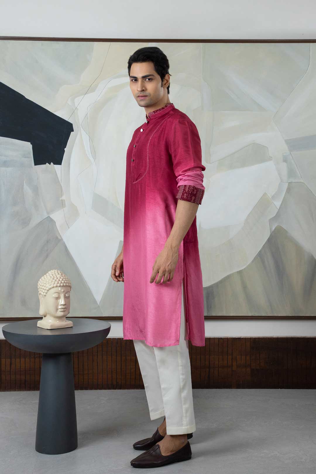 Dark red kurta set