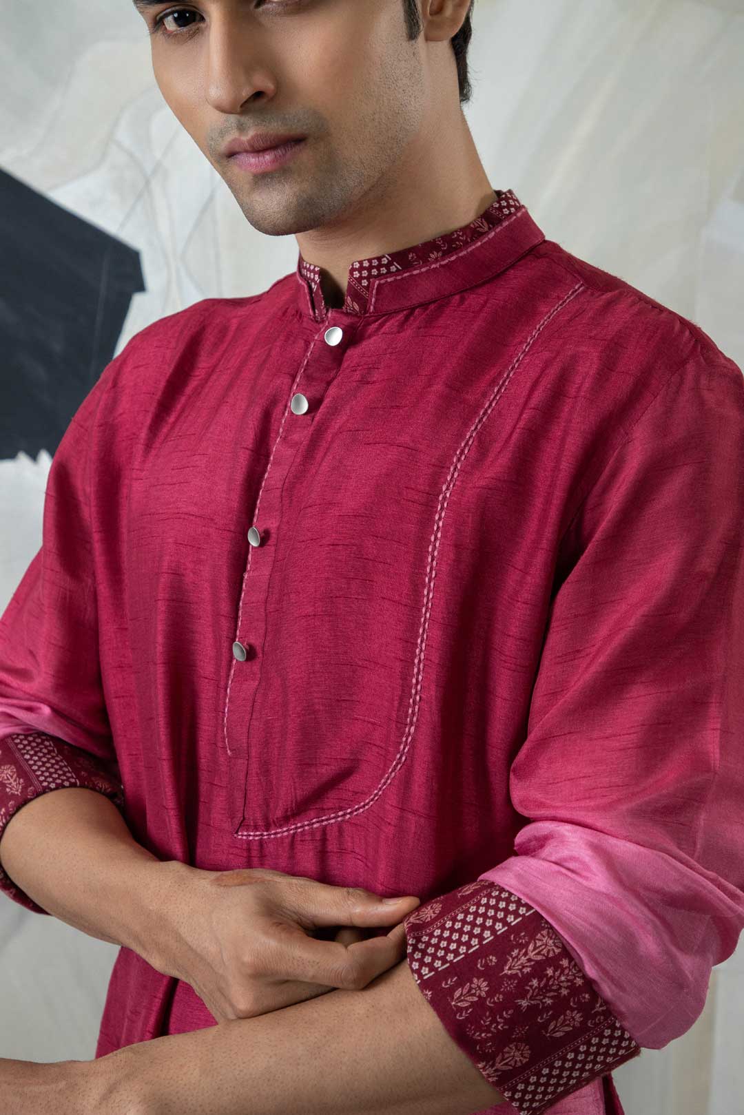 Dark red kurta set