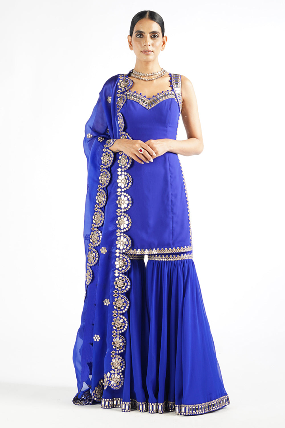 Royal Blue Georgette Sharara