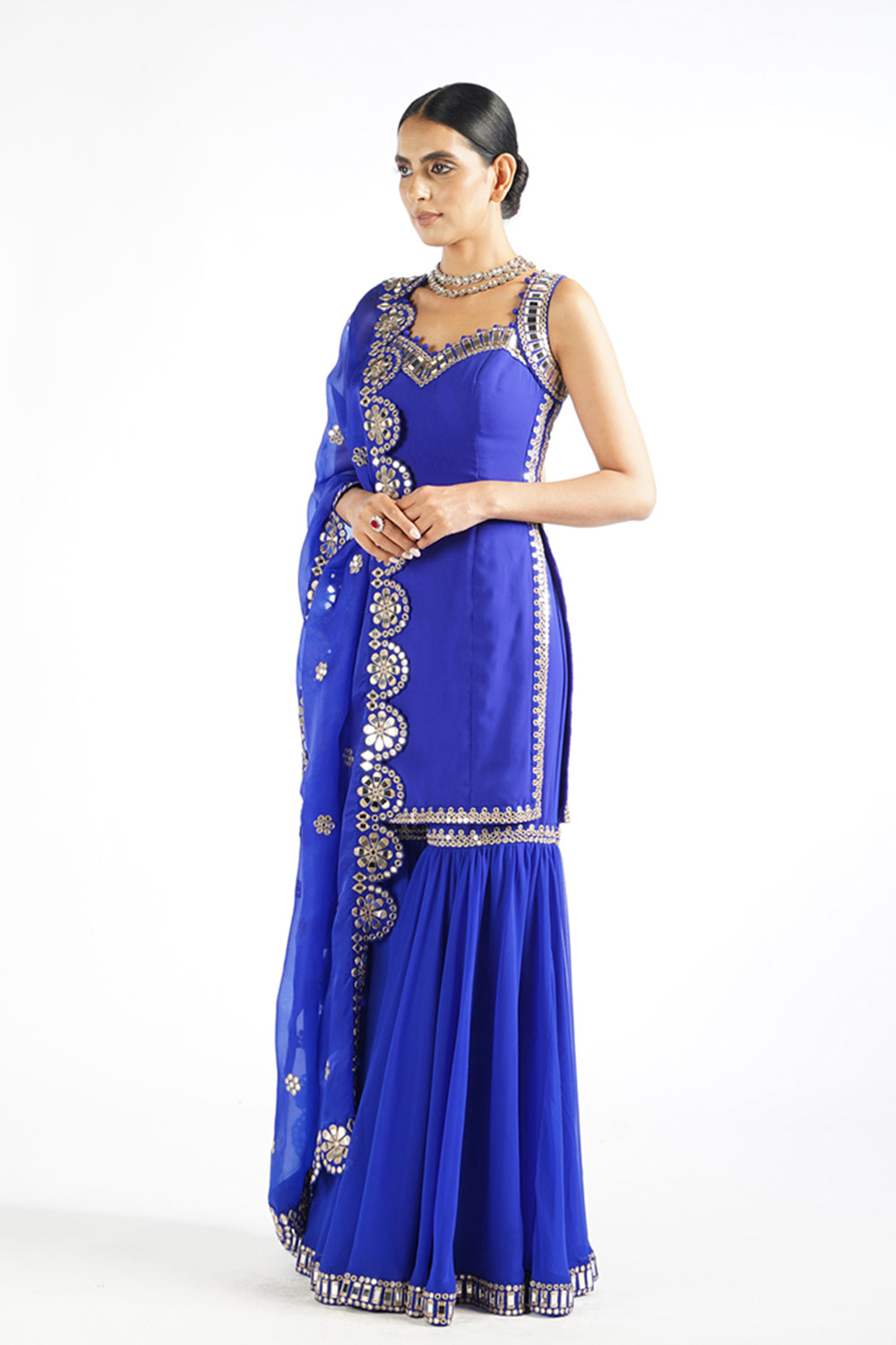 Royal Blue Georgette Sharara