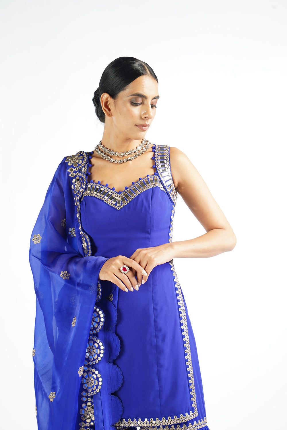 Royal Blue Georgette Sharara