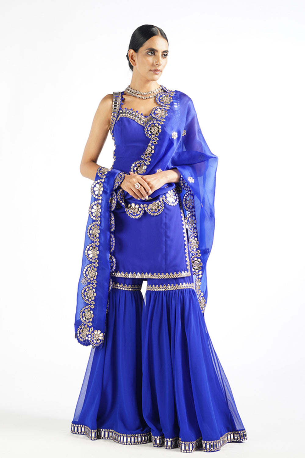 Royal Blue Georgette Sharara