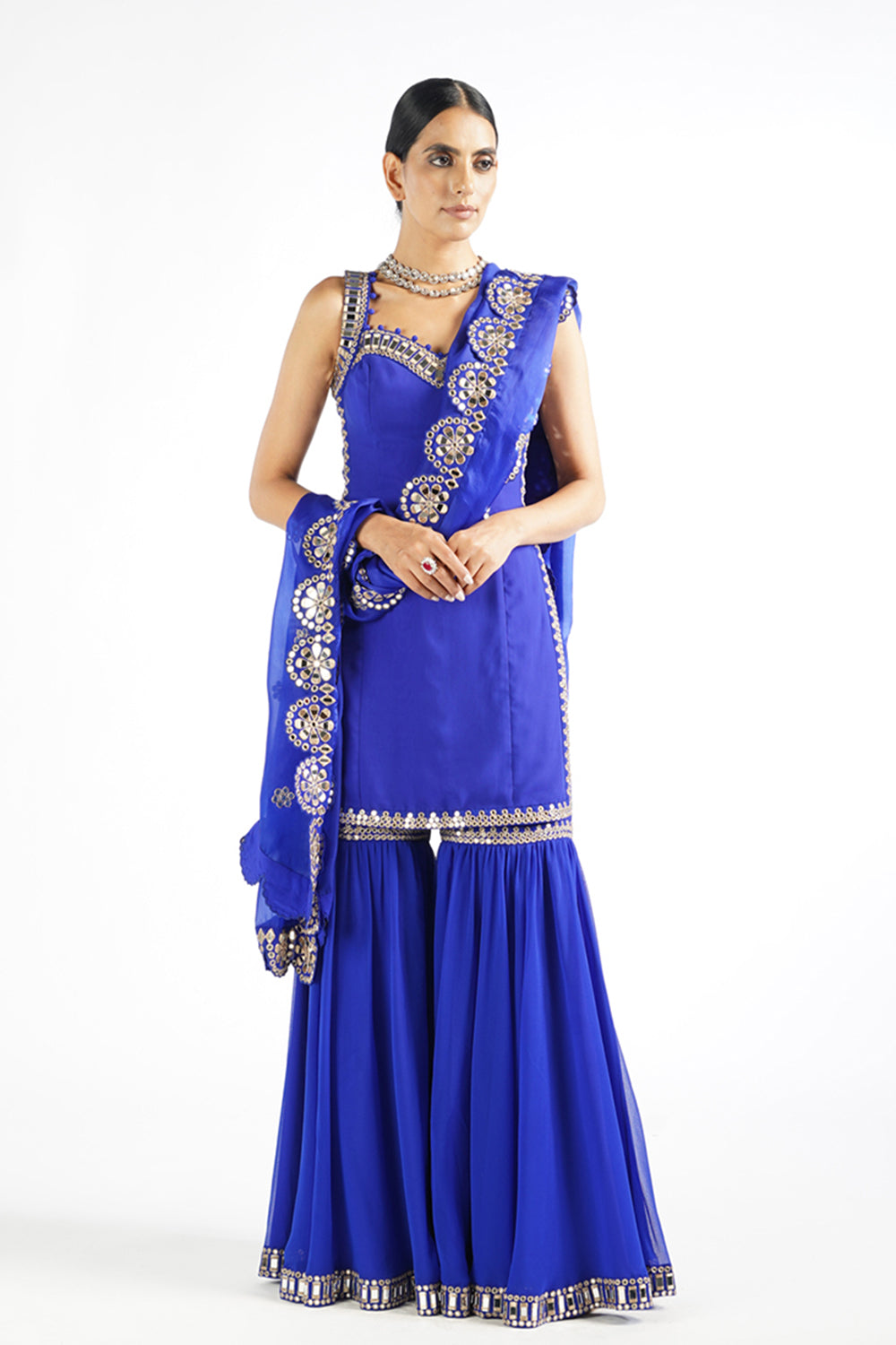 Royal Blue Georgette Sharara