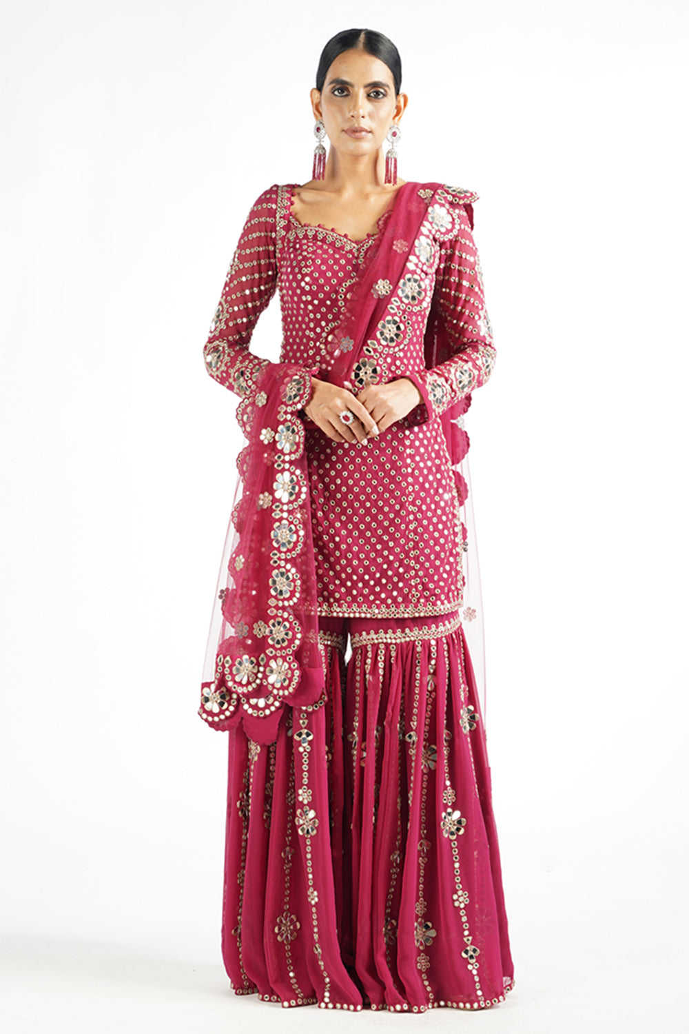 Mellow Wine Sharara Set