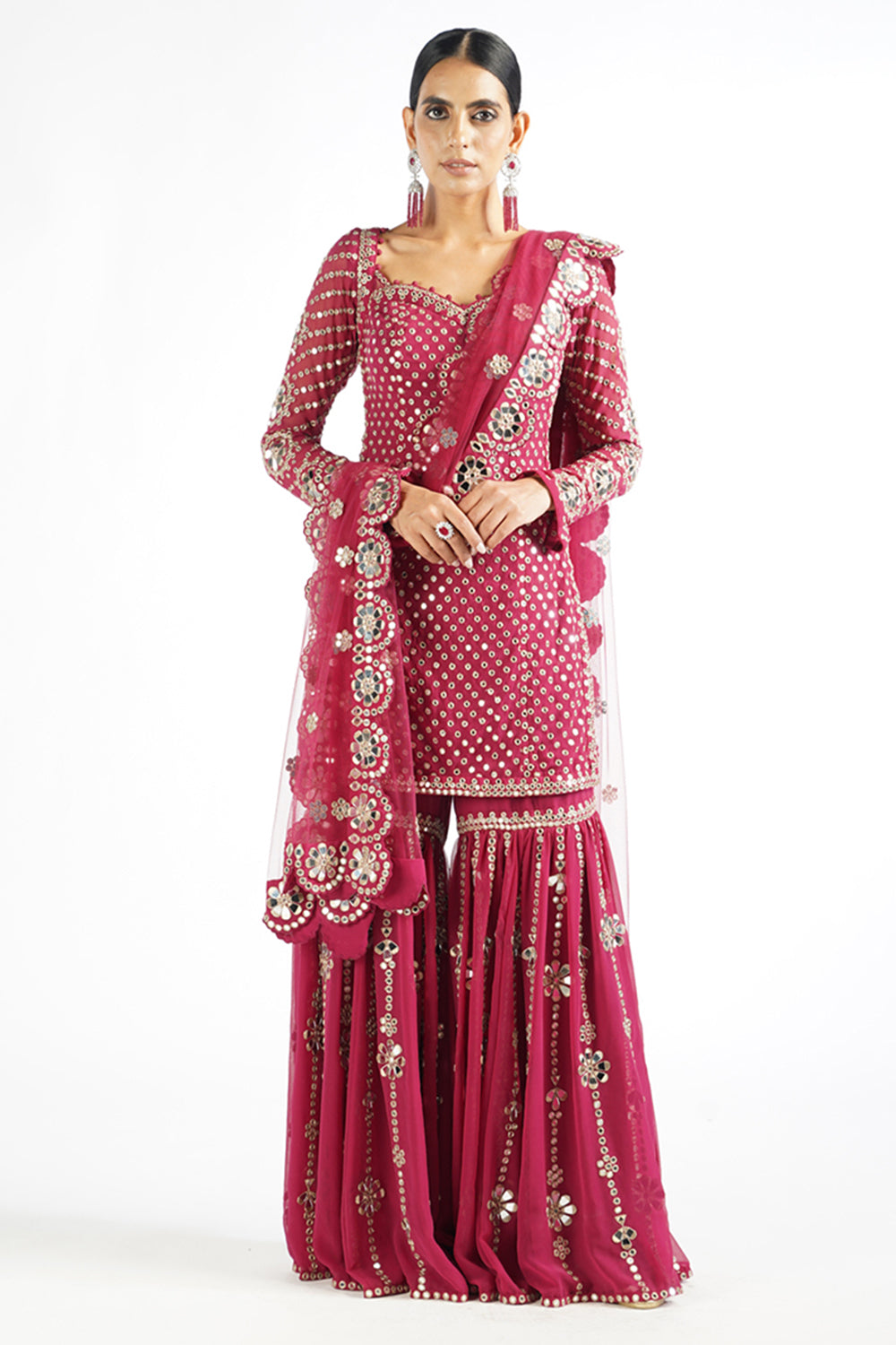 Mellow Wine Sharara Set