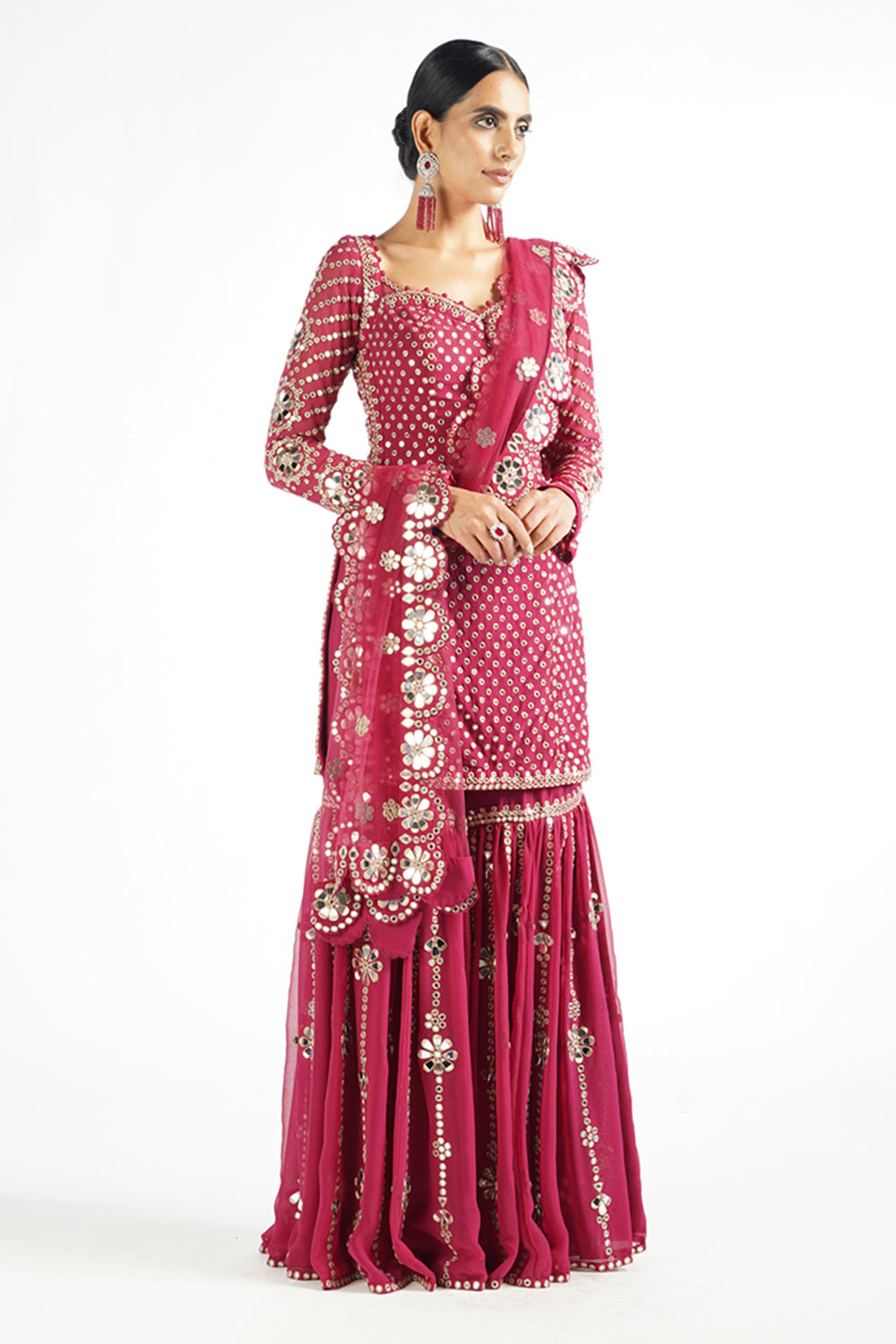 Mellow Wine Sharara Set