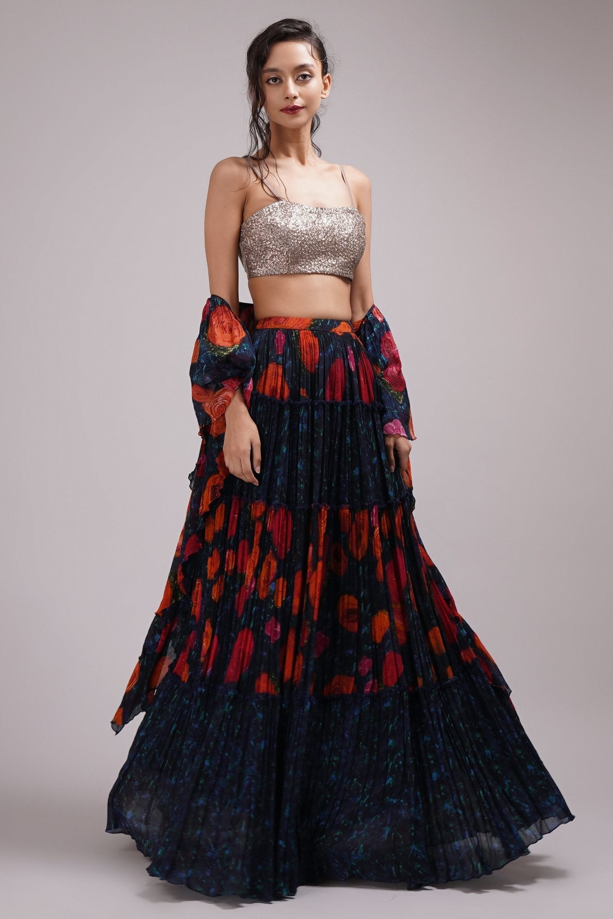 Bustier Style Blouse Lehenga Set